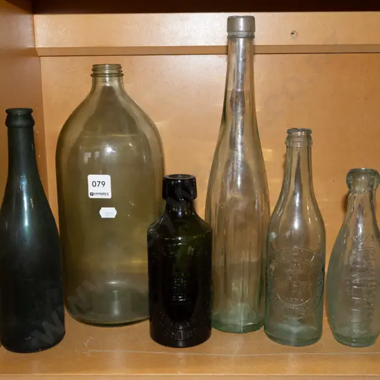 vintage flagon and bottles Tallest H340