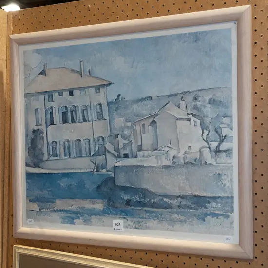 framed print - villa and stream - fading