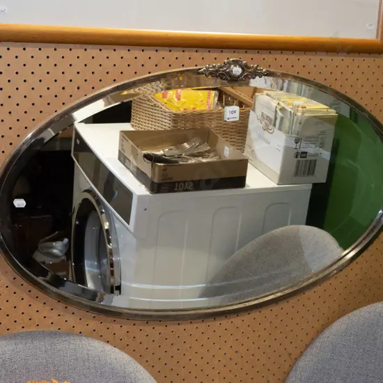 plated oval wall mirror L830
