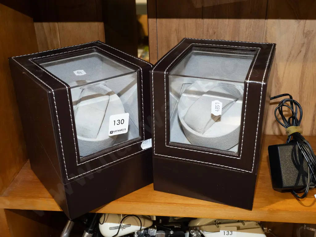 2x electric rotating watch winders / display cases - 1 needs attention Image 1++