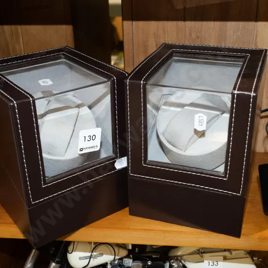 2x electric rotating watch winders / display cases - 1 needs attention