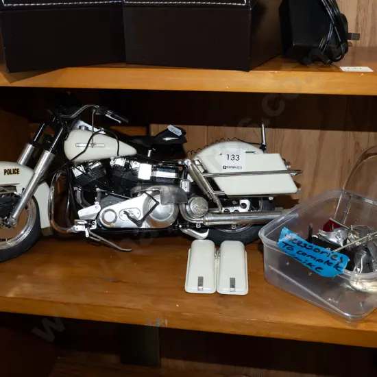 model Harley Davidson police bike and accessories