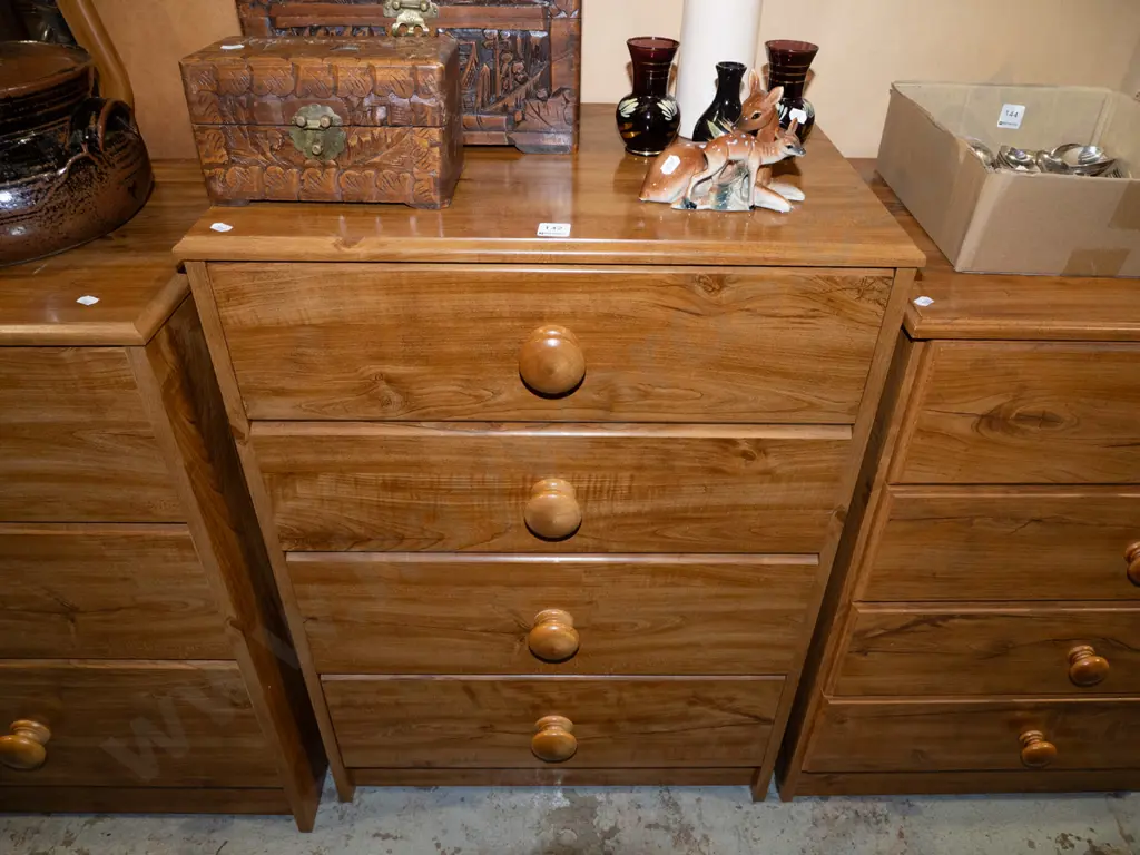 mdf veneer 4 drawer chest H820 W590 D390 Image 1++