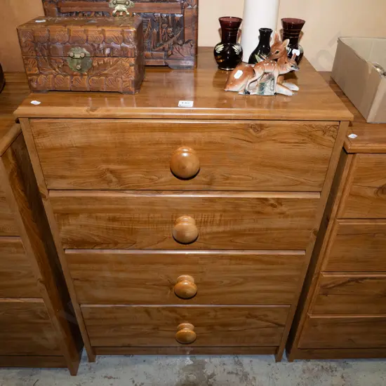 mdf veneer 4 drawer chest H820 W590 D390