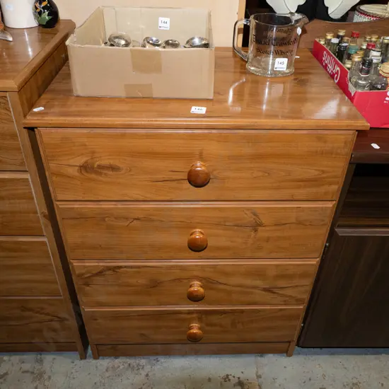 mdf veneer 4 drawer chest H760 W580 D400