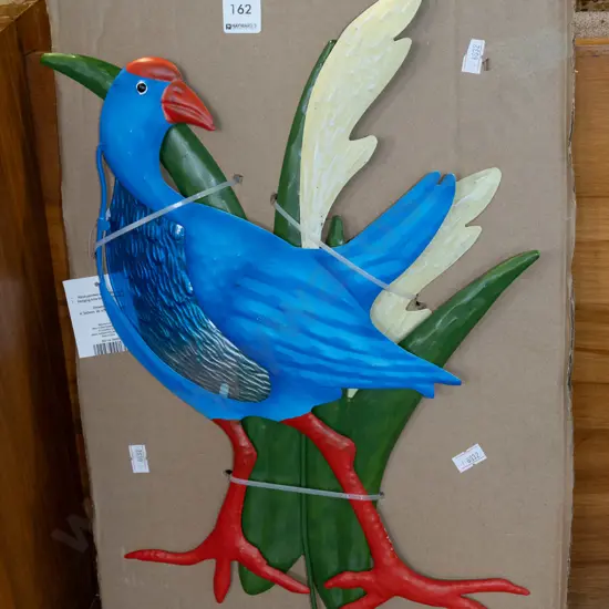 metal pukeko themed wall art