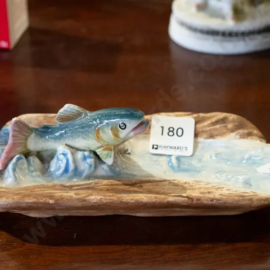 fish themed pottery ashtray