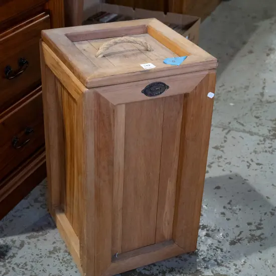 solid wood lidded storage box
