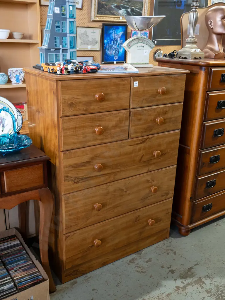 mdf veneer 7 drawer chest H1010 W800 D400 Image 1++