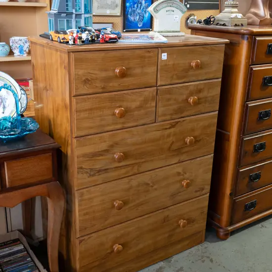 mdf veneer 7 drawer chest H1010 W800 D400