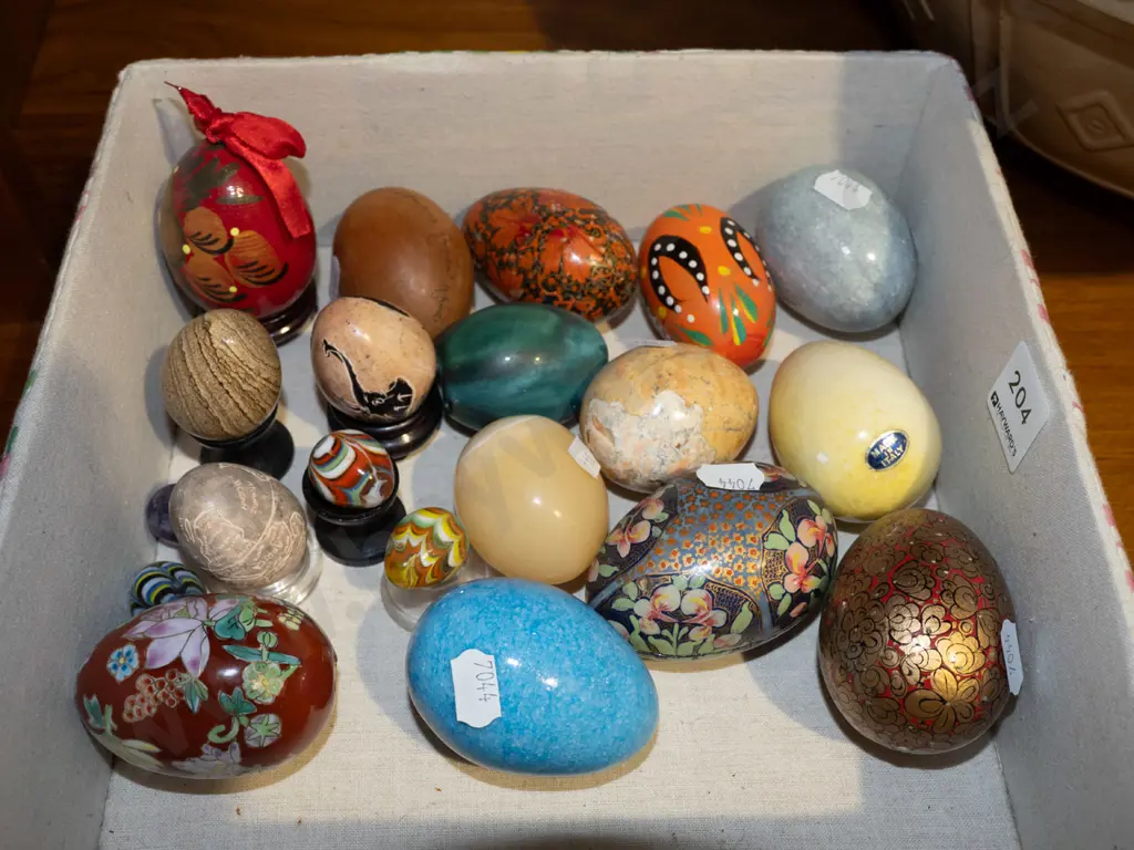box of assorted stone eggs Image 1++