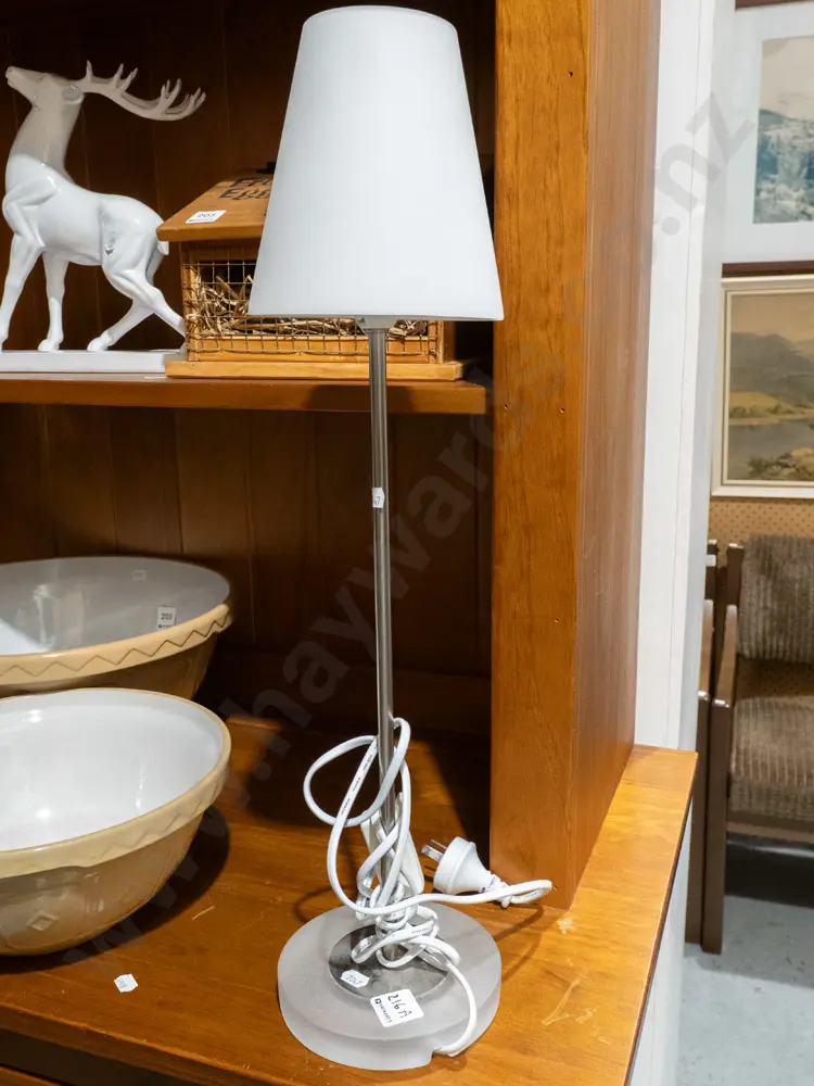 glass and stainless steel desk / bedside lamp Image 1++