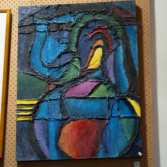 mixed media on board - abstract