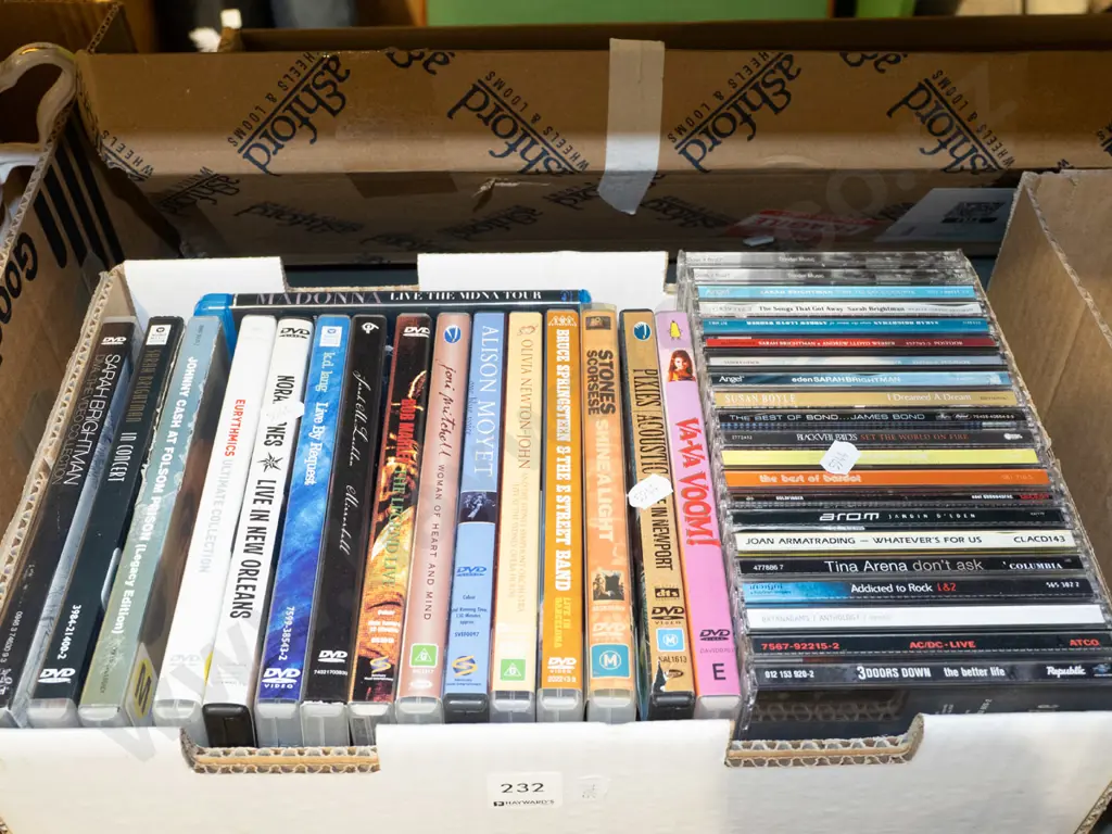 box; music DVDs, CDs Image 1++