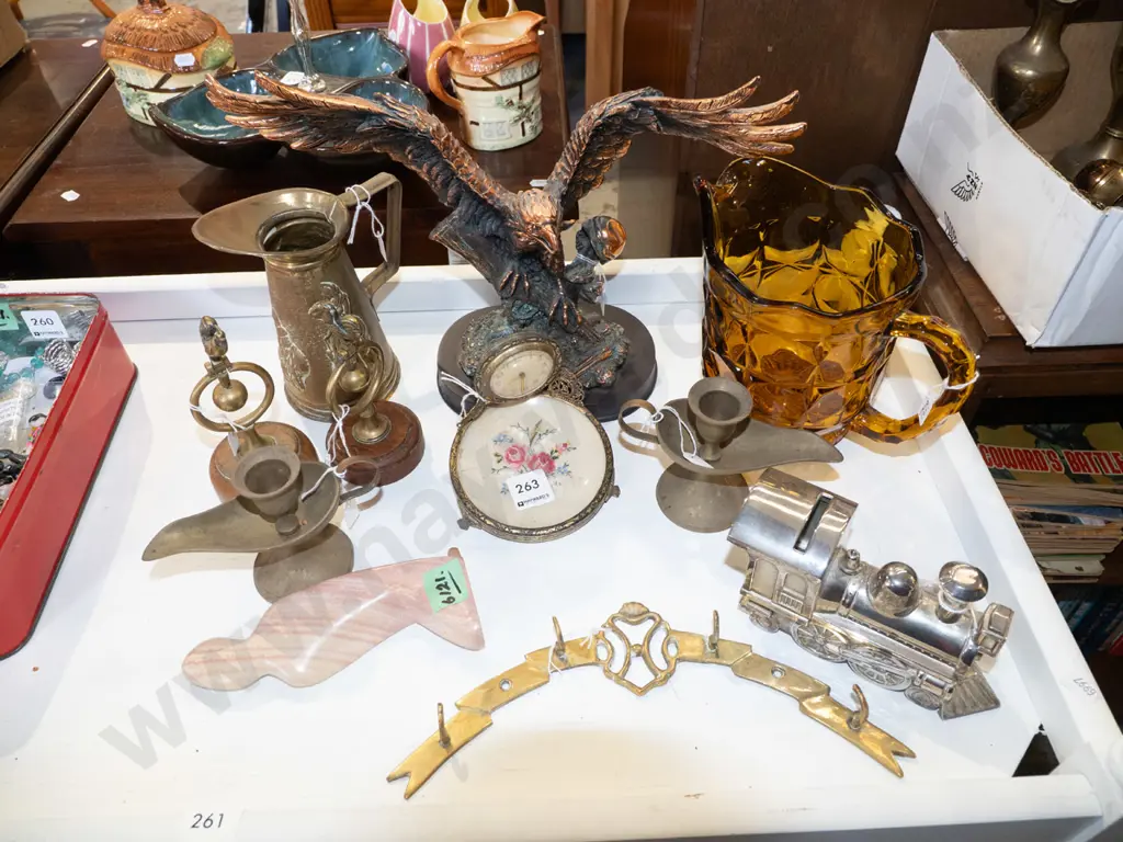 jugs, brass figurines, candlestick, eagle figurine H250 Image 1++