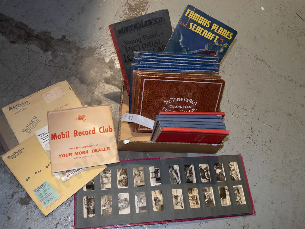 box; 3 cigarette albums - no card, coin albums - no coins etc Image 1++