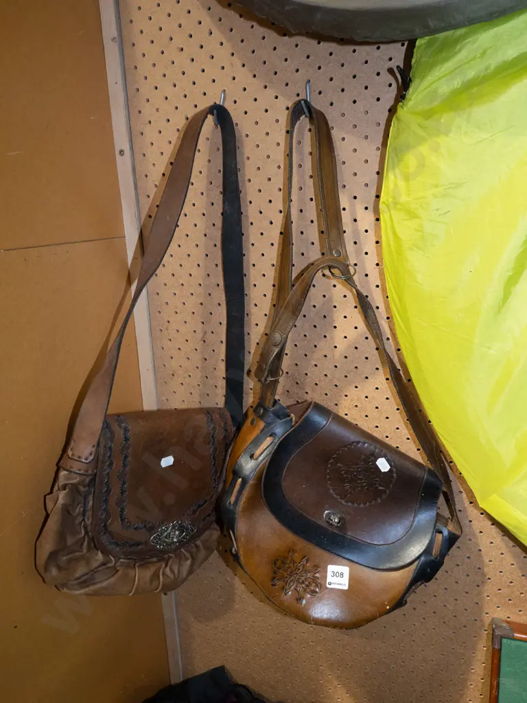 2x  tooled leather hand bags Image 1++