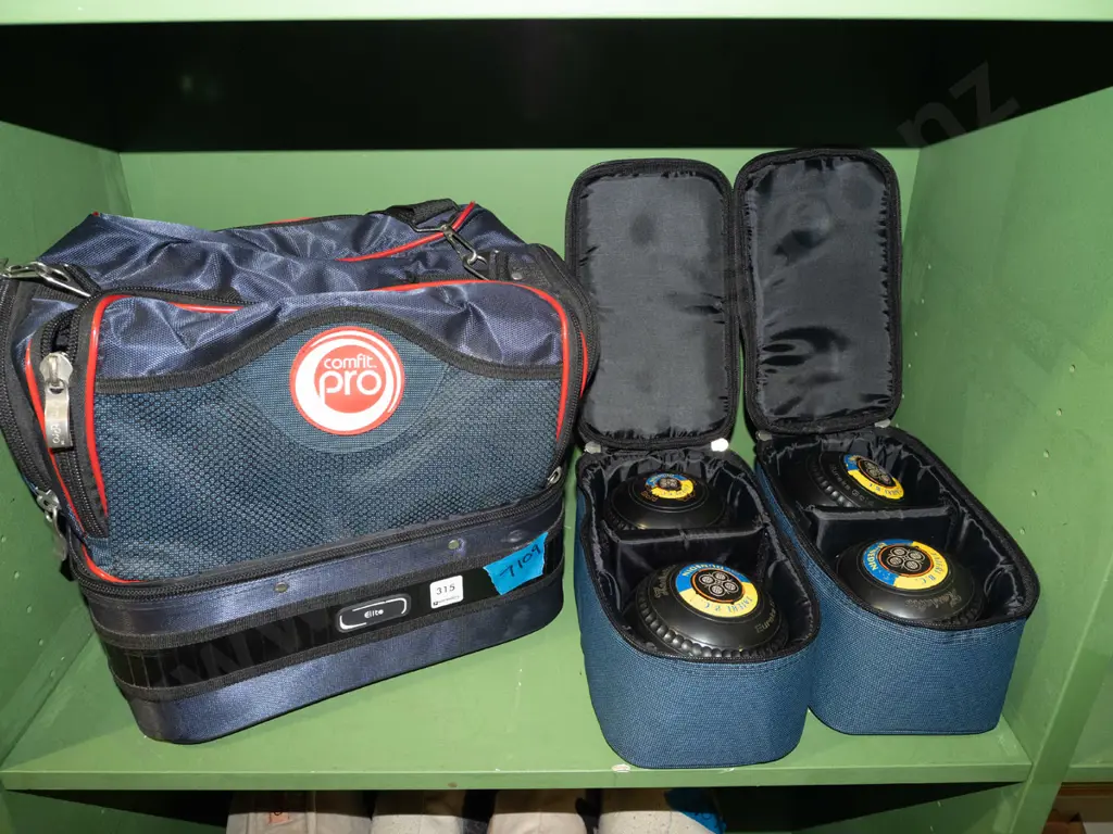 Henselite 4x lawn bowls, bags and accessories Image 1++