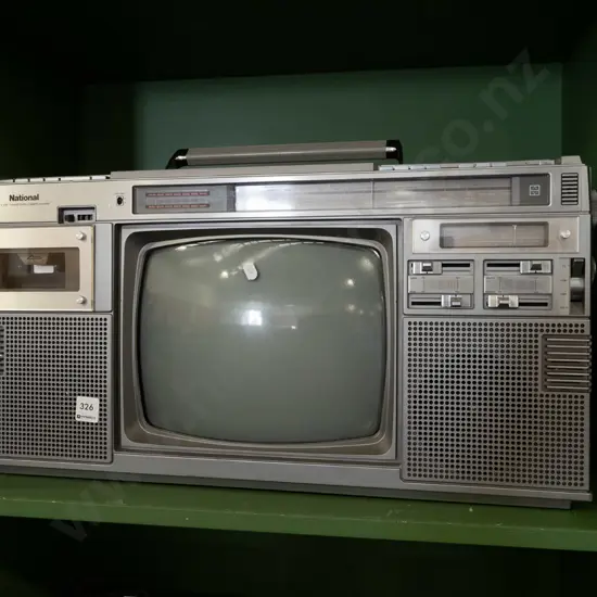 National portable TV with stereo cassette recorder