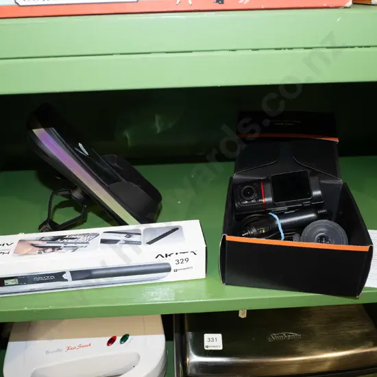 compact portable scanner, dash cam, phone case