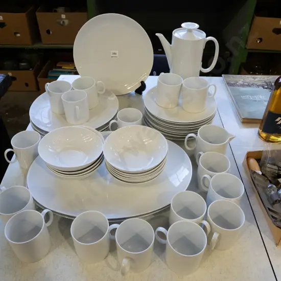 large assortment of German pottery white dinner items