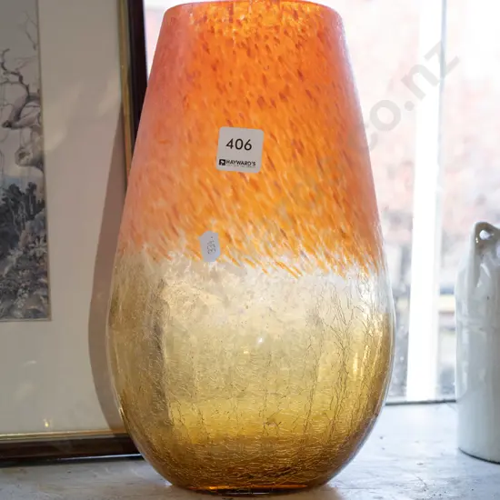 orange glass vase H290
