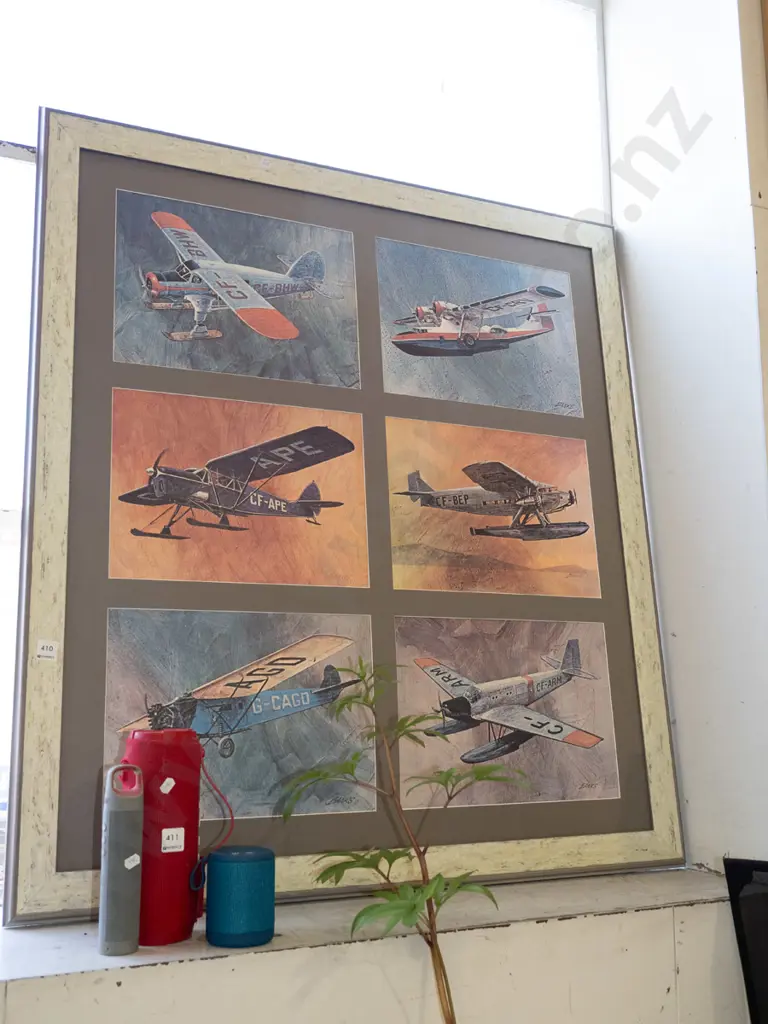 framed vintage plane print H1100 W980 Image 1++