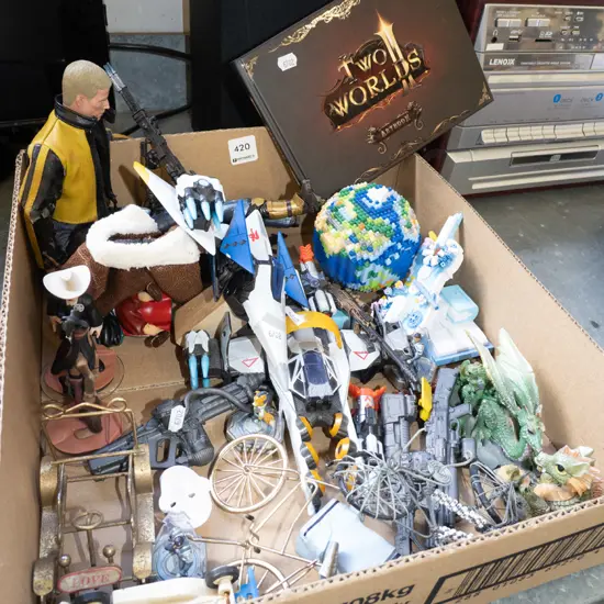 box; action figurines and toys