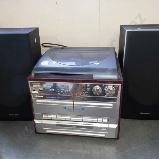 Lenox stereo system; turntable, twin cassette, tuner, CD player
