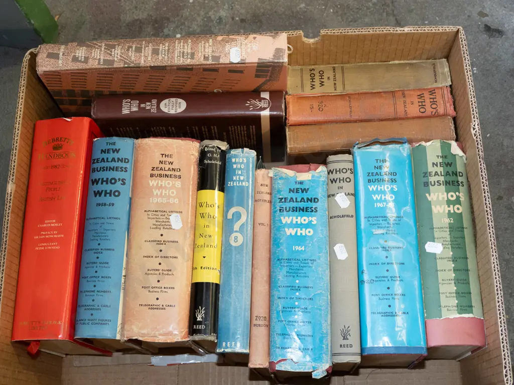 box; NZ business Whos Who books etc Image 1++