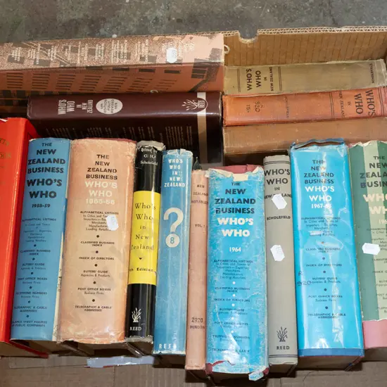 box; NZ business Whos Who books etc