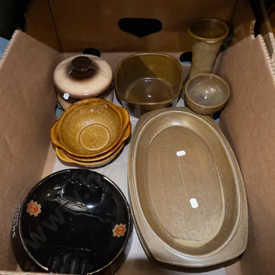 box; Temuka plates, vases, bowls etc