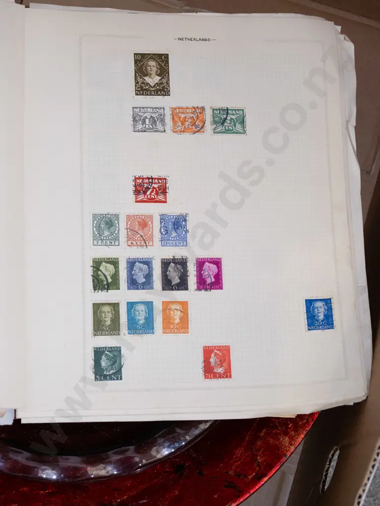 box; fruit bowl, glass bowl, stamp album - poor condition Image 1++
