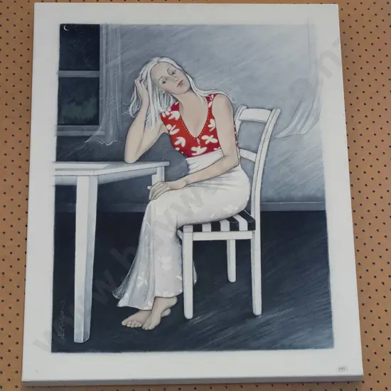 oil on canvas - woman at table
