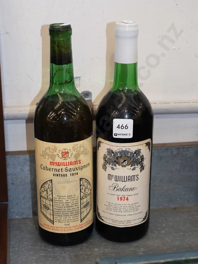 2x bottles of McWilliams red wine 1974 Image 1++