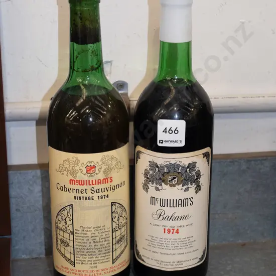 2x bottles of McWilliams red wine 1974