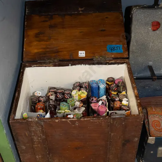 vintage wooden chest full of incense