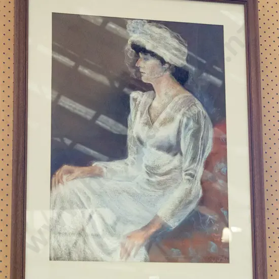 framed pastel seated ride