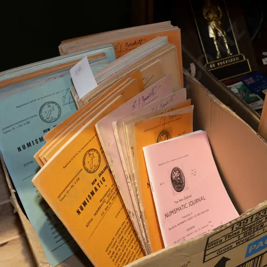 box; vintage numismatic publications