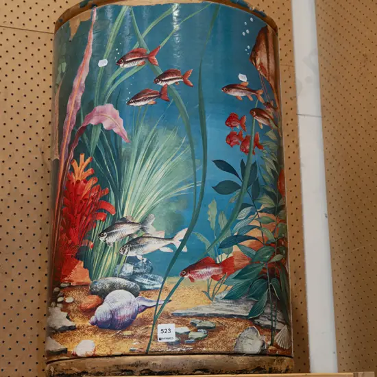 large cardboard aquarium themed canister H600
