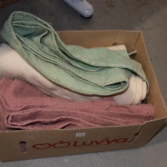 box; woollen blankets