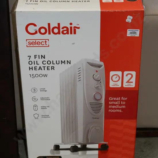 boxed as new Goldaire 7 fin oil column heater