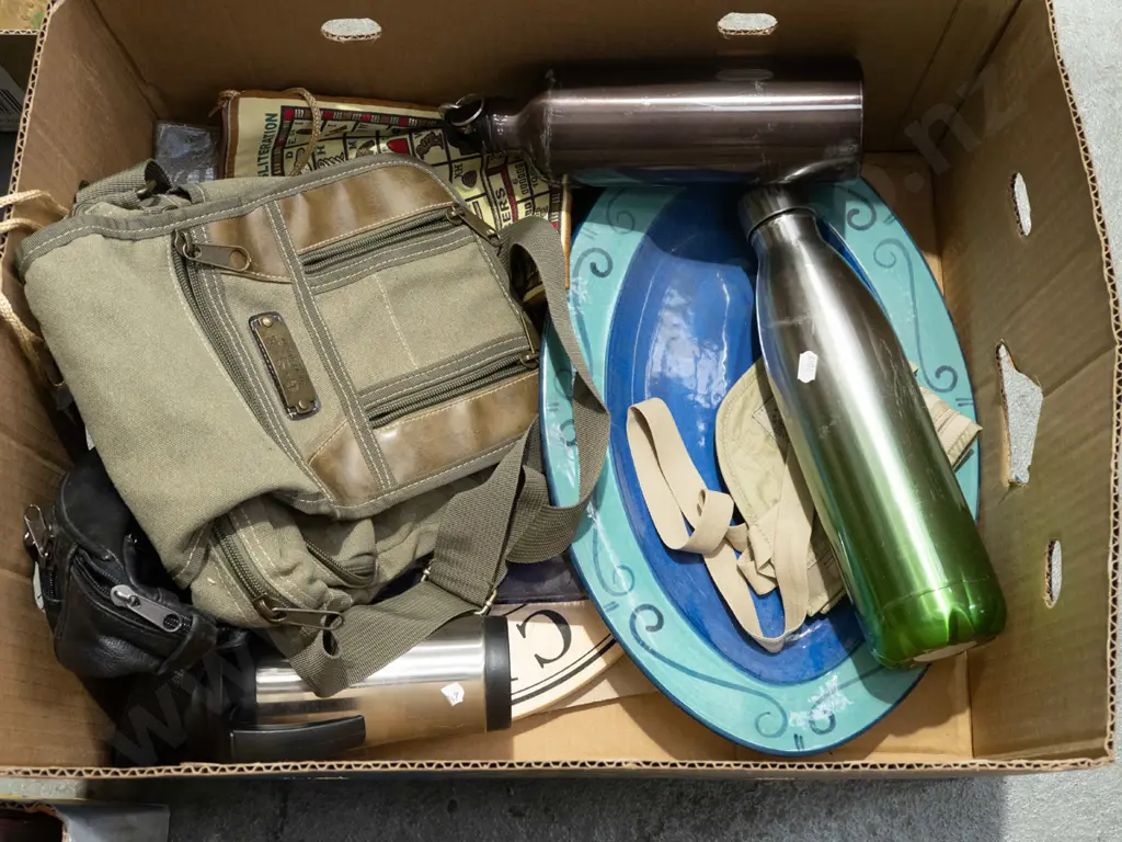 box; drink bottle, Temuka bowl, money belt etc Image 1++