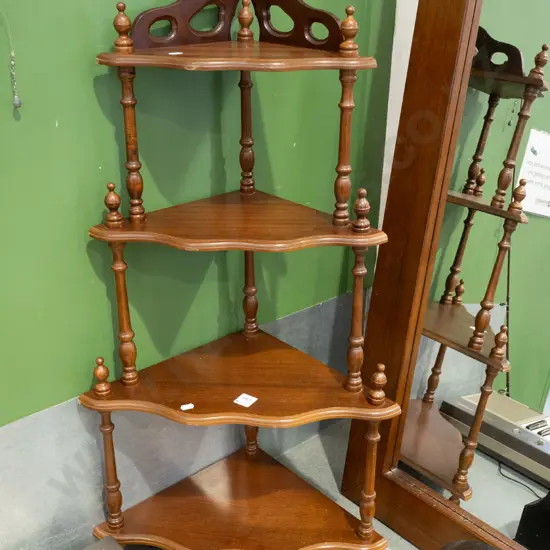 4 tier veneer corner what not H850