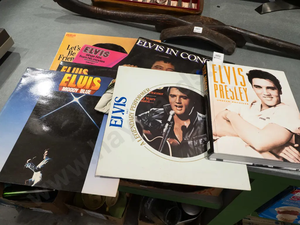 Elvis Presley book and LPs Image 1++