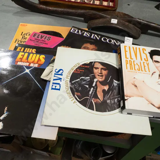 Elvis Presley book and LPs