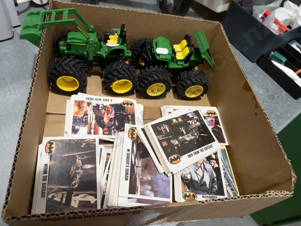 box: Batman collector cards and toy farm vehicles Image 1++