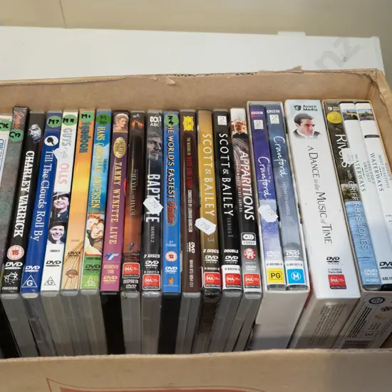 box of DVDs