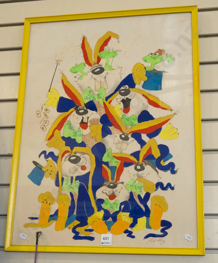 framed acrylic - crazy rabbits Image 1++