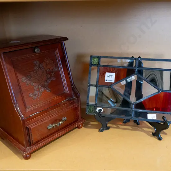 stained glass pane, jewellery box H260